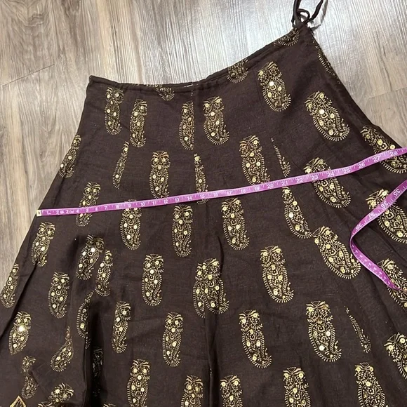 WD.NY Brown & Gold Sequin Skirt - Picture 6 of 7